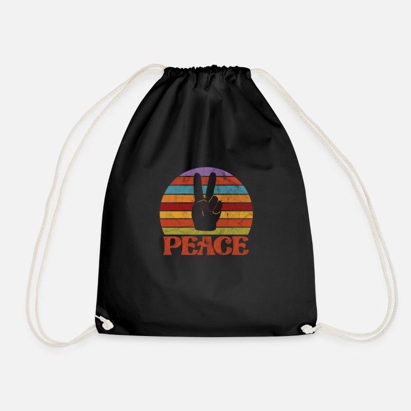 Hippy - Drawstring Bag - black