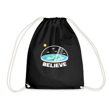 Flat Earth Flat Earth Conspiracy Gift - Drawstring Bag - black - Front