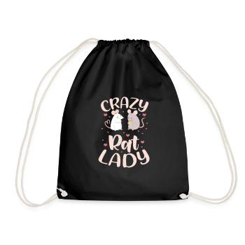 Rat Mouse Pet Rats Rodent Gift - Drawstring Bag - black - Front