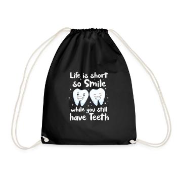 Dentist Dentist Dentist Teeth Gift - Drawstring Bag - black - Front