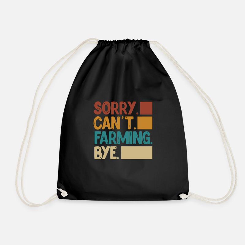 Farmer Farmer Farm Farm Gift - Drawstring Bag - black