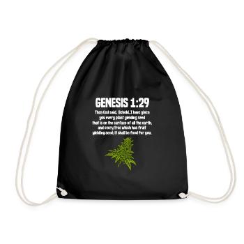 Cannabis religion - Drawstring Bag - black - Front