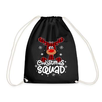 Christmas Squad Buffalo Plaid Reindeer Family - Sac de sport léger - noir - Devant