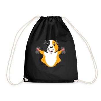 Guinea Pig Fitness Bodybuilding Gym - Drawstring Bag - black - Front