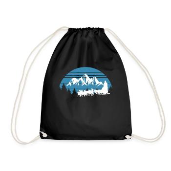 Traîneau à chiens Montagne Hiver - Sac de sport léger - noir - Devant