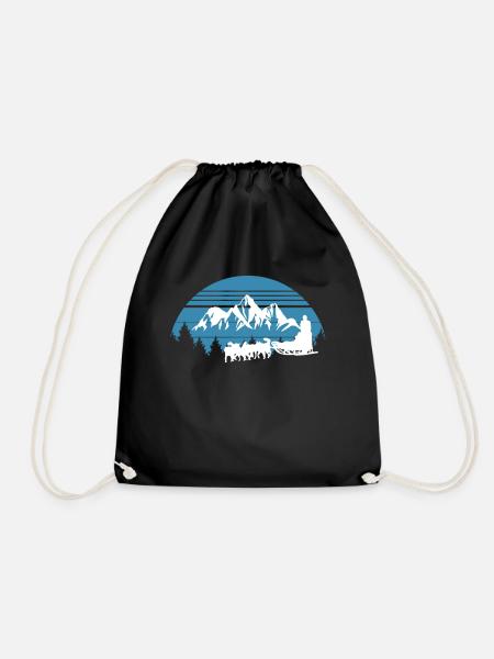 Traîneau à chiens Montagne Hiver - Sac de sport léger - noir