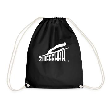 ZIIIIEEEEEH Skispringer Geschenk - Turnbeutel - Schwarz - Vorne