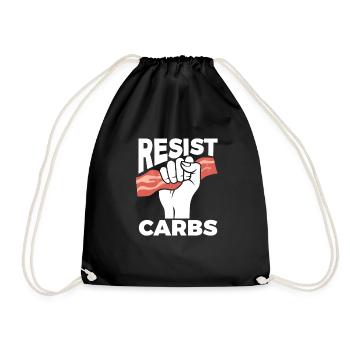 Keto Diet Bacon Ketogenic Fat Nutrition Gift - Drawstring Bag - black - Front