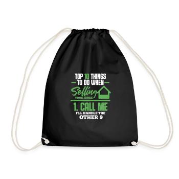 Real Estate Agent Real Estate Agent Gift - Drawstring Bag - black - Front