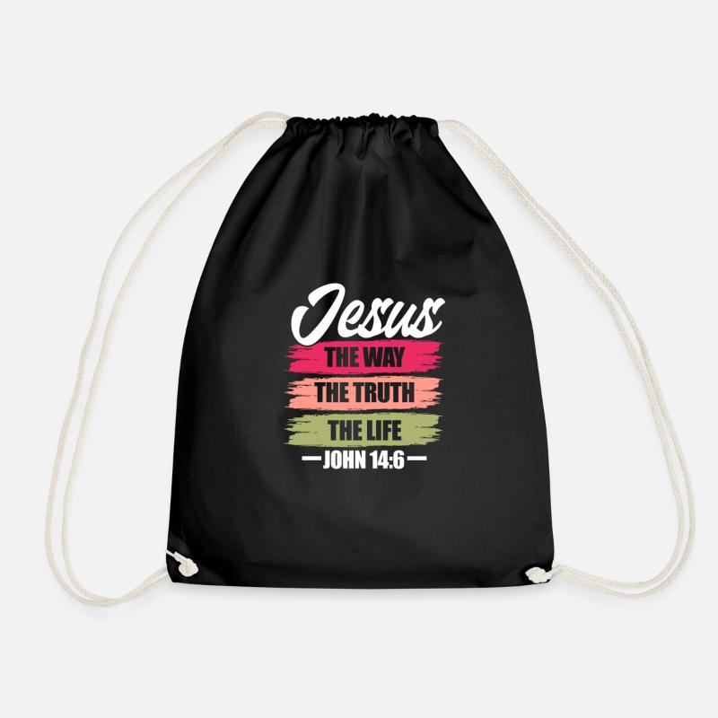 Jesus Christus Christ Christlich Religion Geschenk - Turnbeutel - Schwarz