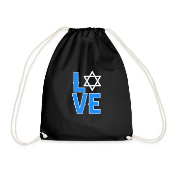 Hanukkah Jüdisch Israel Juden Chanukka Geschenk - Turnbeutel - Schwarz - Vorne