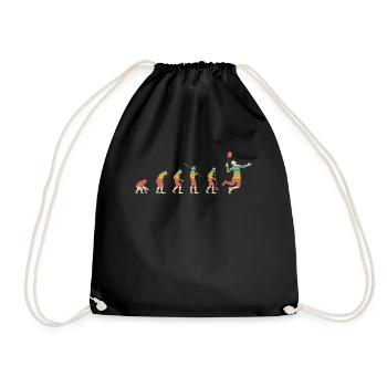 Evolution Badminton Federball Spieler Geschenk - Turnbeutel - Schwarz - Vorne