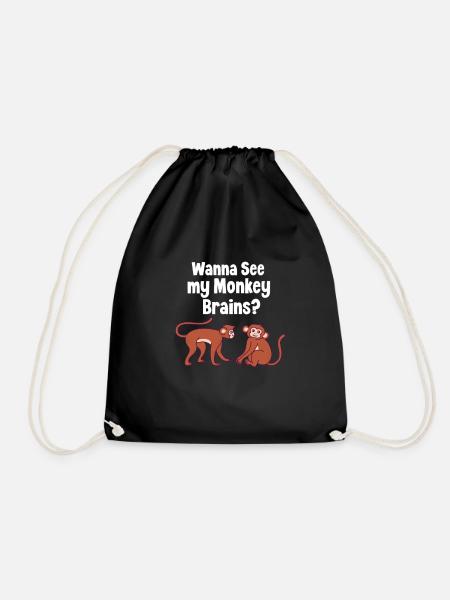 Affe Affen Monkey Geschenk - Turnbeutel - Schwarz