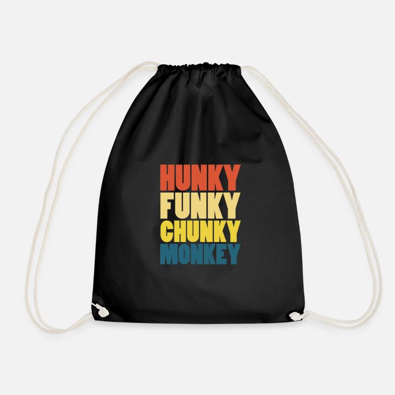 Hunky Funky Chunky Monkey Monkey Monkey Gift - Drawstring Bag - black