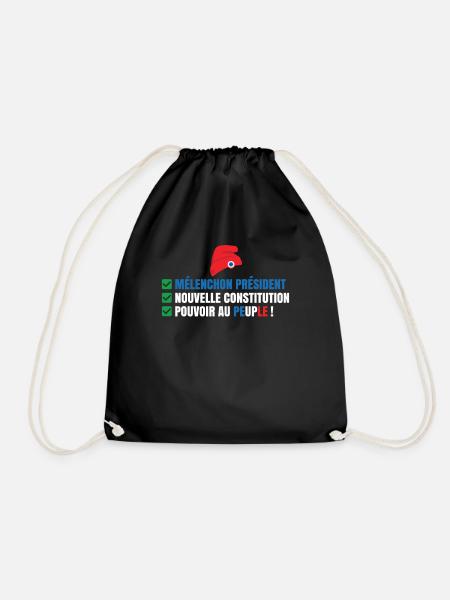 Nouvelle constitution Jean-Luc Mélenchon peuple - Sac de sport léger - noir