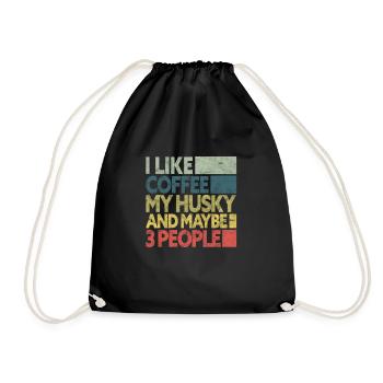 Husky Coffee - Drawstring Bag - black - Front