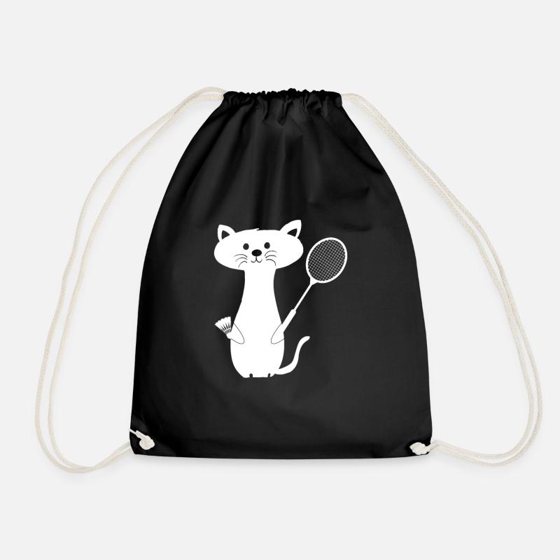 Cat Cat Badminton Badminton Badminton Badminton - Drawstring Bag - black