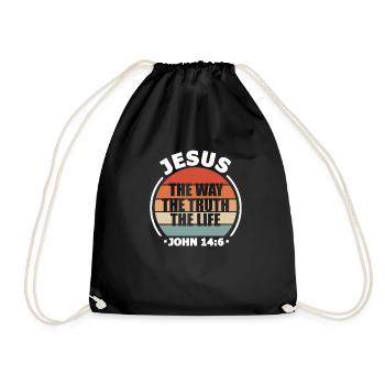 Jesus Christ Christ Christian Religion Gift - Drawstring Bag - black - Front