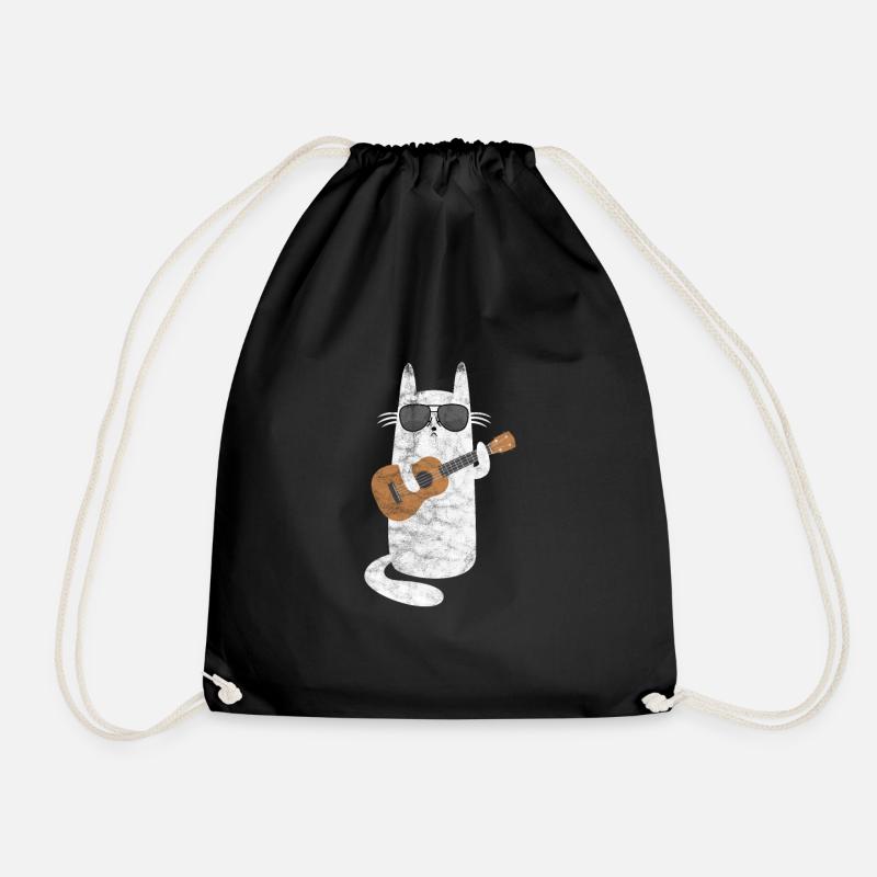 Ukulele Katze - Turnbeutel - Schwarz