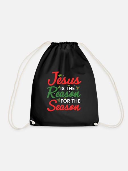 Jesus Is The Reason Of The Season - Drawstring Bag - black