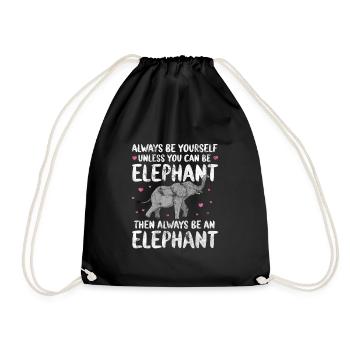Éléphant - Sac de sport léger - noir - Devant