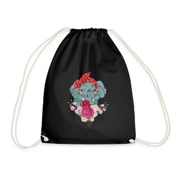 Éléphant - Sac de sport léger - noir - Devant
