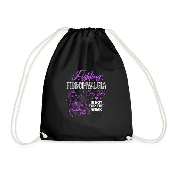 Fibromyalgie Fibro Fibromyalgia Rheuma Geschenk - Turnbeutel - Schwarz - Vorne