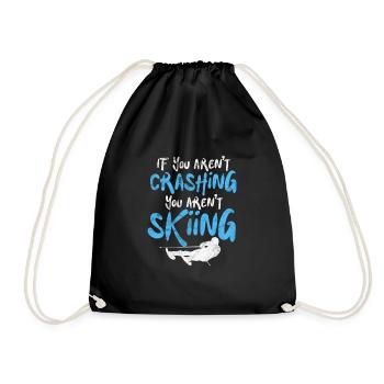 Ski Skifahren Schnee Winter Skiurlaub Geschenk - Turnbeutel - Schwarz - Vorne