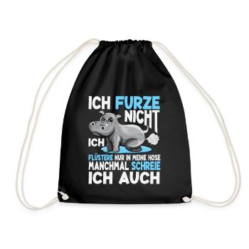 Furzendes Nilpferd Ich Furze Nicht flüstere nur - Turnbeutel - Schwarz - Vorne