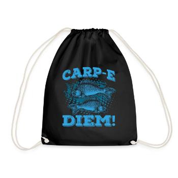 Carp-e Diem Aquarist Koi Fischliebhaber Aquarium - Turnbeutel - Schwarz - Vorne