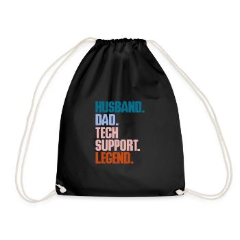 Technischer Support Computer It Admin Geschenk - Turnbeutel - Schwarz - Vorne