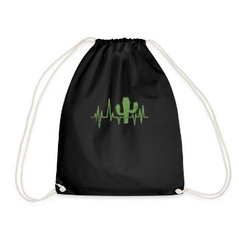 Battement de cœur de cactus - Sac de sport léger - noir - Devant