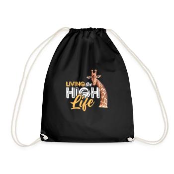 Giraffe Safari Africa Zoo Giraffe Gift - Drawstring Bag - black - Front