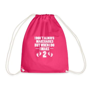 Twins - Drawstring Bag - fuchsia - Front