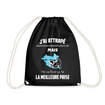 Le pêcheur amoureux - Sac de sport léger - noir - Devant