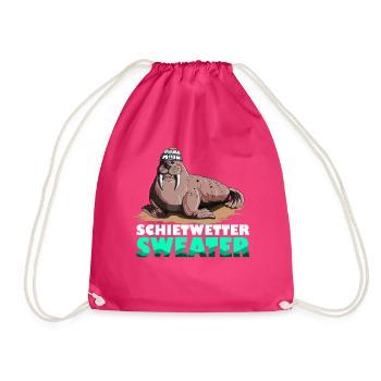 Walross Leuchtturm Norddeutsche Schietwetter - Turnbeutel - Fuchsia - Vorne