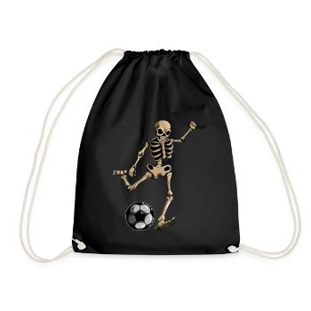 Skull Football Football Player Skeleton Costume - Drawstring Bag - black - Front