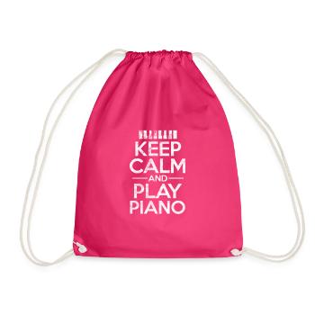 Pianist - Drawstring Bag - fuchsia - Front
