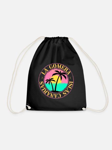 La Gomera Sommer Sonne Strand Meer Palmen - Turnbeutel - Schwarz