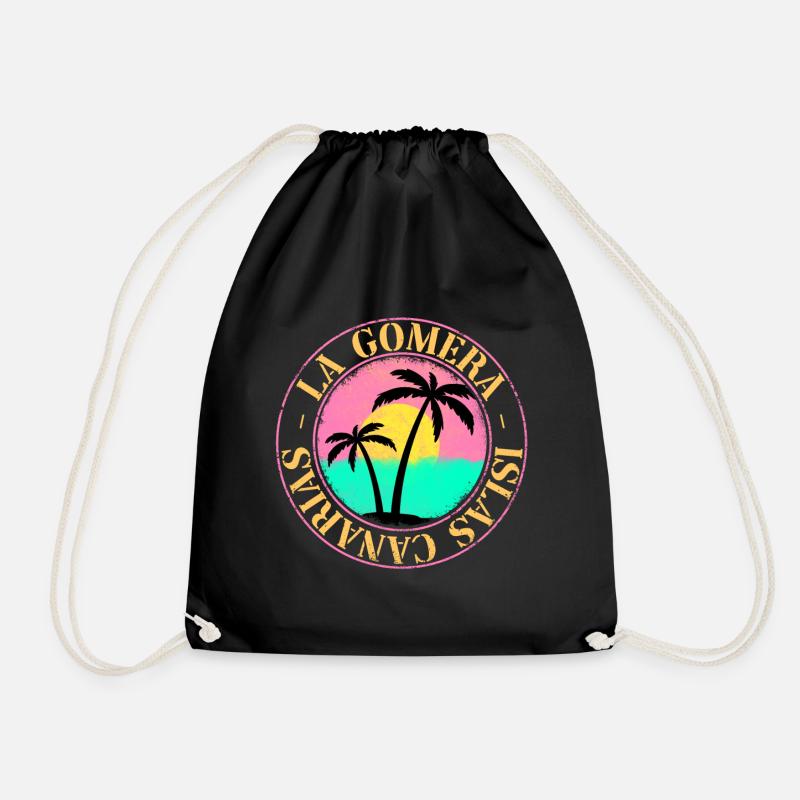 La Gomera Sommer Sonne Strand Meer Palmen - Turnbeutel - Schwarz
