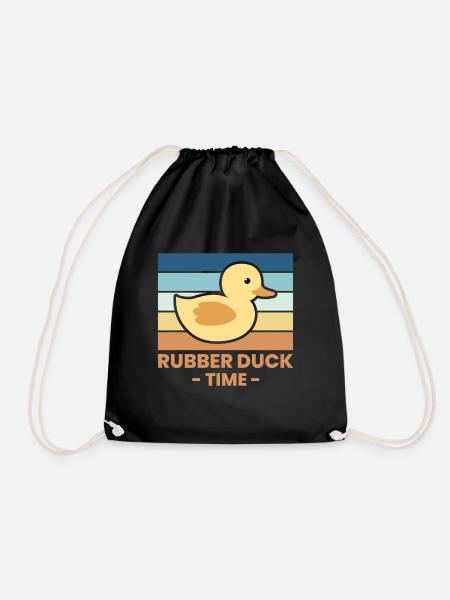 Rubber Duck Time Rubber Duck Gift - Drawstring Bag - black