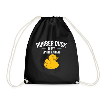 Rubber Duck Is My Spirit Animal Geschenk Gummiente - Turnbeutel - Schwarz - Vorne