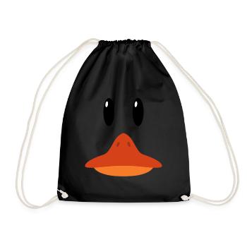 Gelbe Ente Gummiente Kostüm Geschenk - Turnbeutel - Schwarz - Vorne