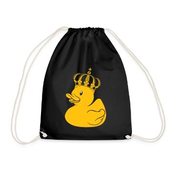 Canard en caoutchouc Cadeau Reine King Crown - Sac de sport léger - noir - Devant