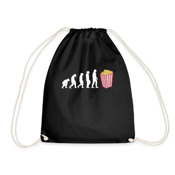 Evolution Popcorn Lover Cinema Gift - Drawstring Bag - black - Front