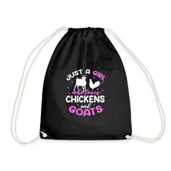 Chèvre Poulet Ferme Poulets Chèvres Cadeau - Sac de sport léger - noir - Devant