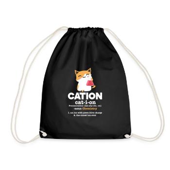 Chemie Katze - Turnbeutel - Schwarz - Vorne
