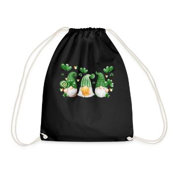 Gnome Irish Lucky Beer Drinking - Turnbeutel - Schwarz - Vorne