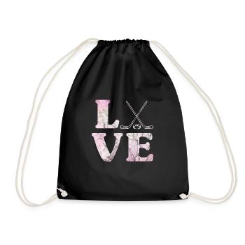 Ice Hockey Mask Hockey Girl Ice Hockey Team Gift - Drawstring Bag - black - Front