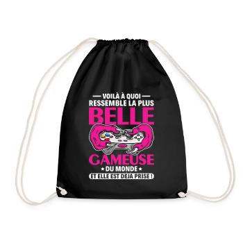 Plus belle gameuse geekette du monde st valentin - Sac de sport léger - noir - Devant